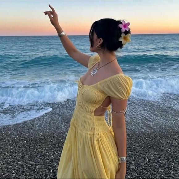 Free People Feeling Bonita yellow backless dress - Picture 1 of 9